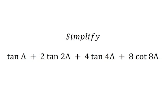 Simplify a Trigonometric Equation
