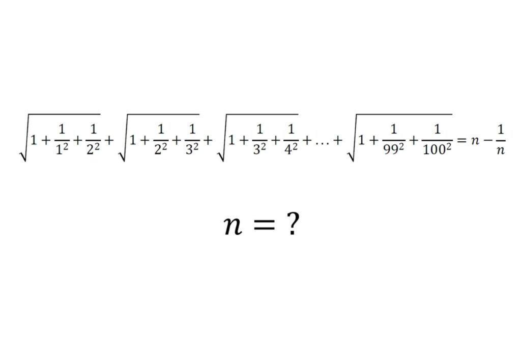 How to find the value of n from the sum of the math series is given as n – 1/n
