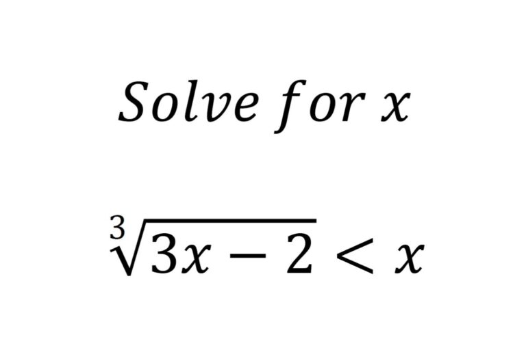 Solve for x From the Inequation
